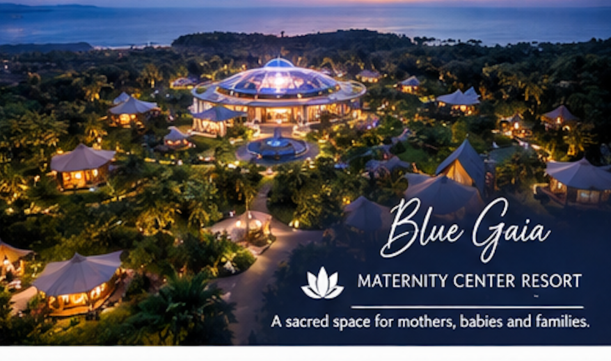 Blue Gaia Maternity Center Resort at night